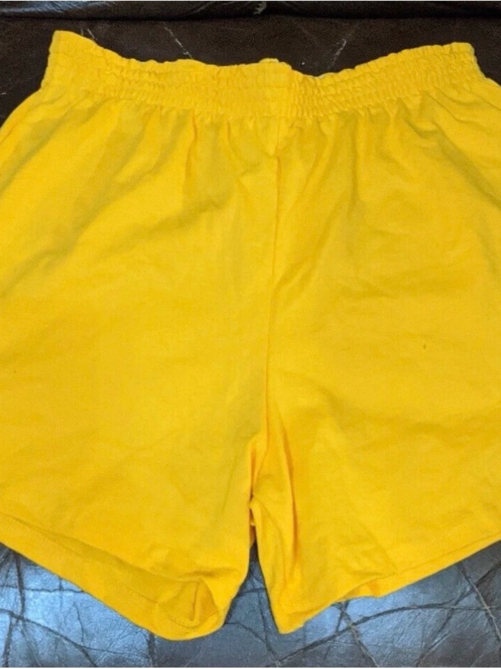 Varsity Bright Yellow Athletic Shorts with Elastic Waist SIZE RUNS SMALL